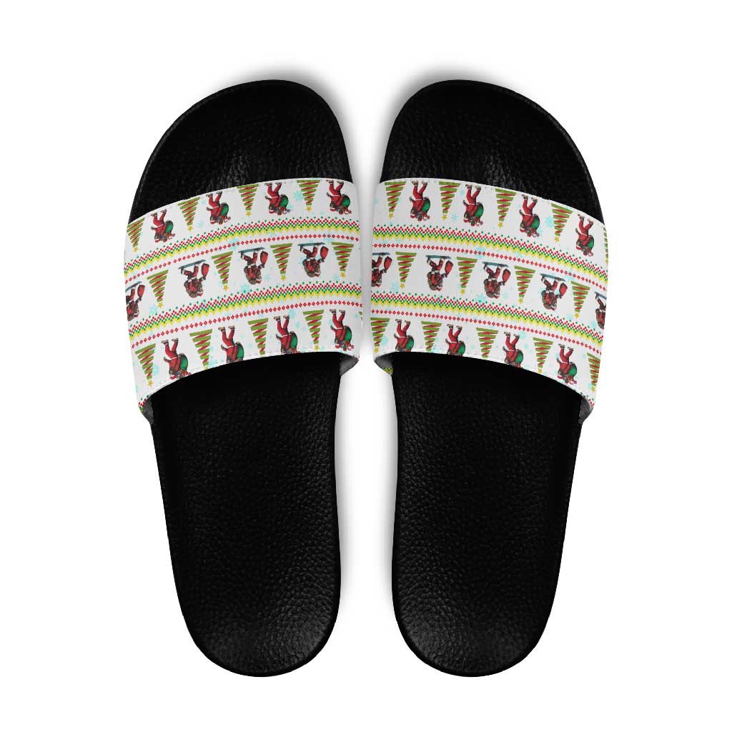 Amazing Bigfoot Christmas Slide Sandals Xmas Holiday Patterns - Wonder Print Shop
