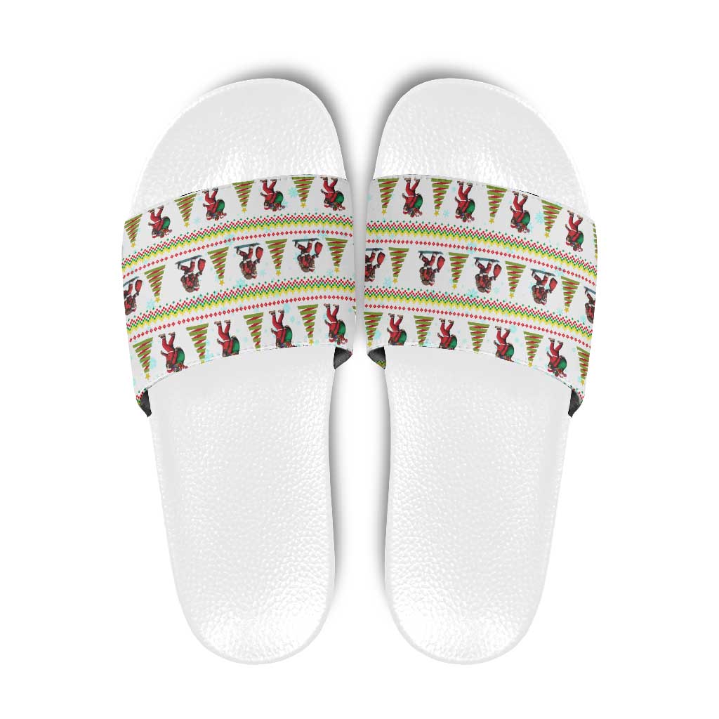 Amazing Bigfoot Christmas Slide Sandals Xmas Holiday Patterns - Wonder Print Shop