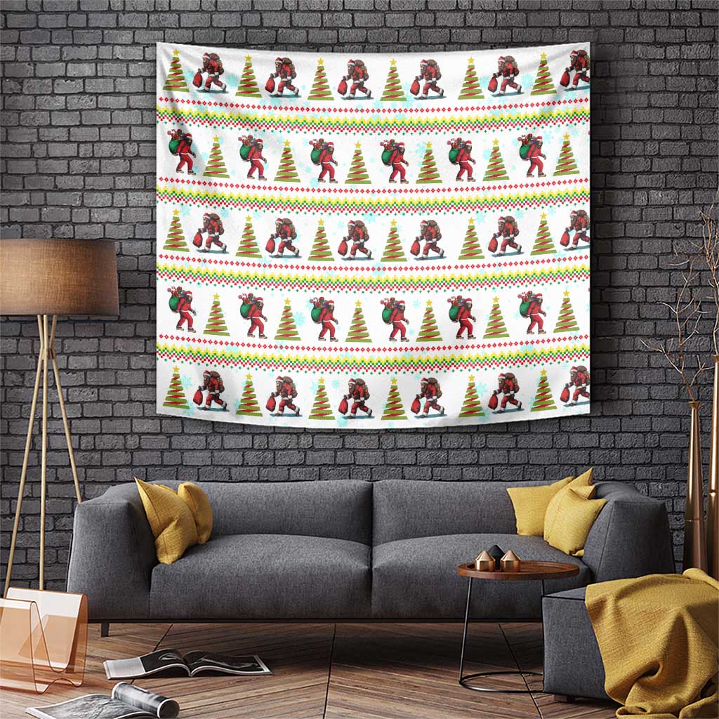 Amazing Bigfoot Christmas Tapestry Xmas Holiday Patterns - Wonder Print Shop