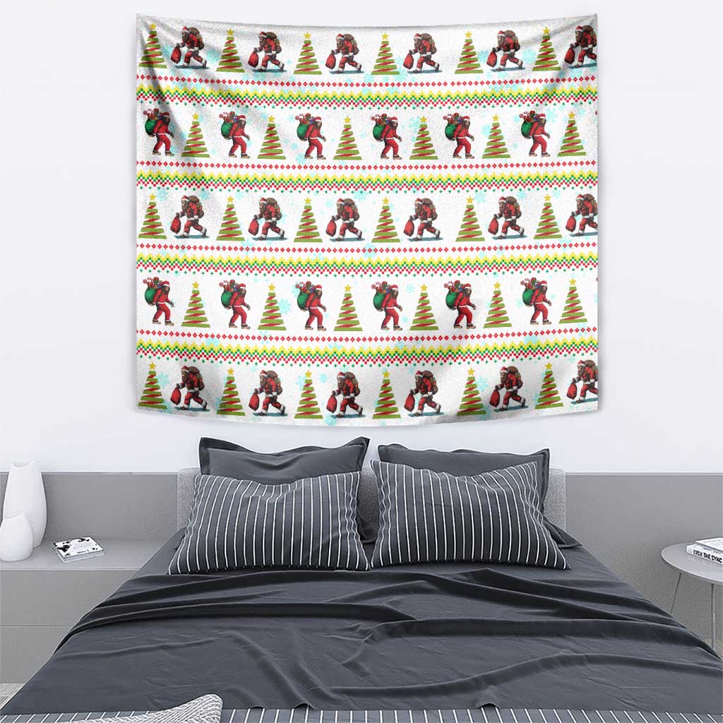 Amazing Bigfoot Christmas Tapestry Xmas Holiday Patterns - Wonder Print Shop