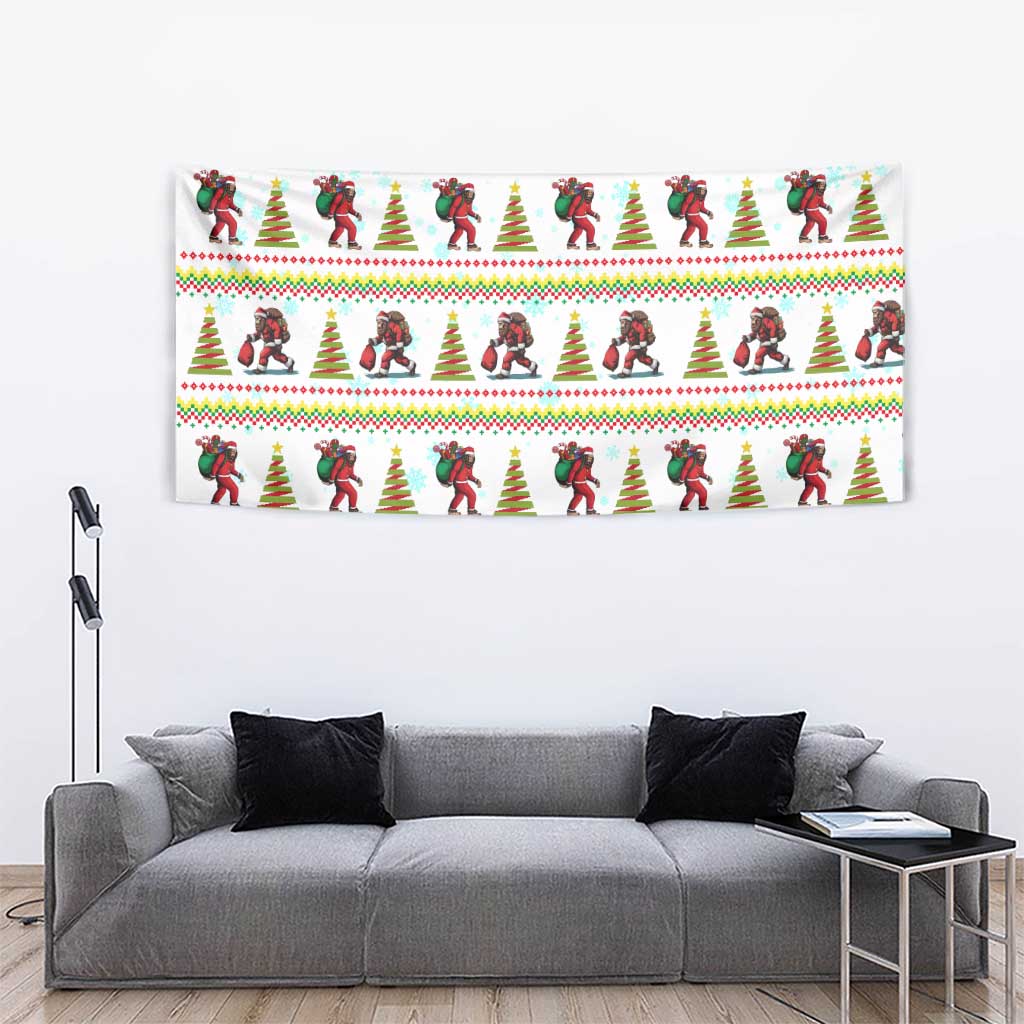 Amazing Bigfoot Christmas Tapestry Xmas Holiday Patterns - Wonder Print Shop