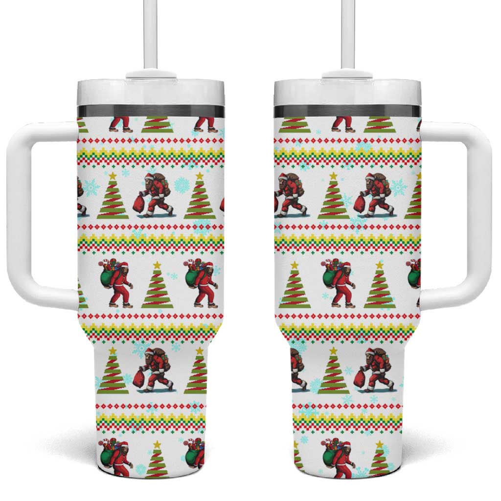 Amazing Bigfoot Christmas Tumbler With Handle Xmas Holiday Patterns - Wonder Print Shop