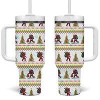 Amazing Bigfoot Christmas Tumbler With Handle Xmas Holiday Patterns - Wonder Print Shop