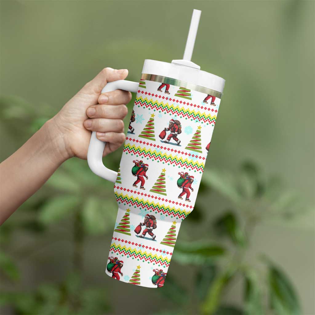Amazing Bigfoot Christmas Tumbler With Handle Xmas Holiday Patterns - Wonder Print Shop