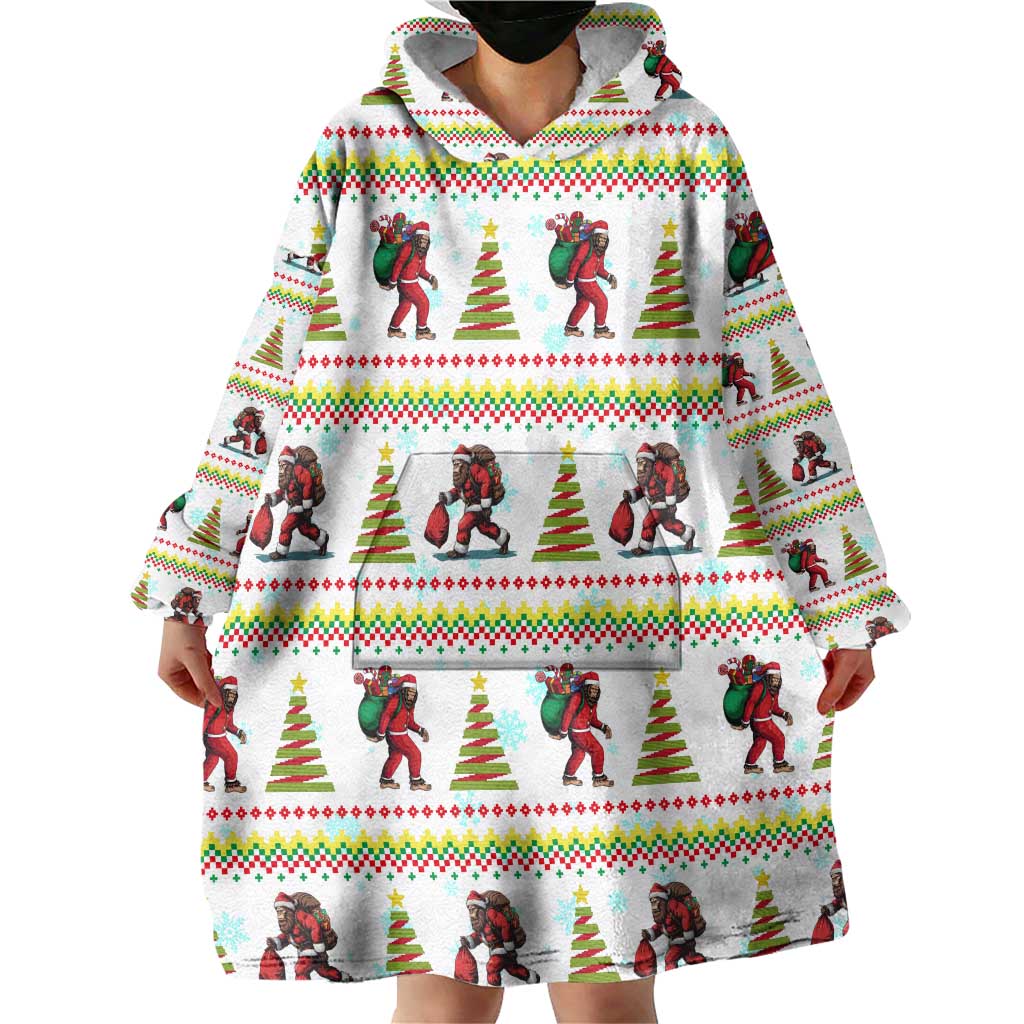 Amazing Bigfoot Christmas Wearable Blanket Hoodie Xmas Holiday Patterns - Wonder Print Shop