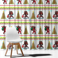 Amazing Bigfoot Christmas Window Curtain Xmas Holiday Patterns - Wonder Print Shop