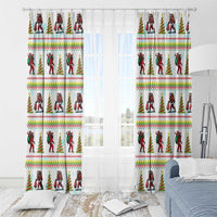 Amazing Bigfoot Christmas Window Curtain Xmas Holiday Patterns - Wonder Print Shop