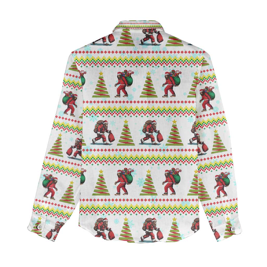 Amazing Bigfoot Christmas Women Casual Shirt Xmas Holiday Patterns - Wonder Print Shop