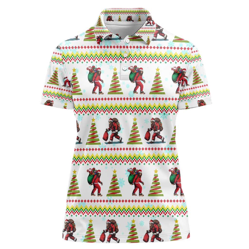 Amazing Bigfoot Christmas Women Polo Shirt Xmas Holiday Patterns - Wonder Print Shop