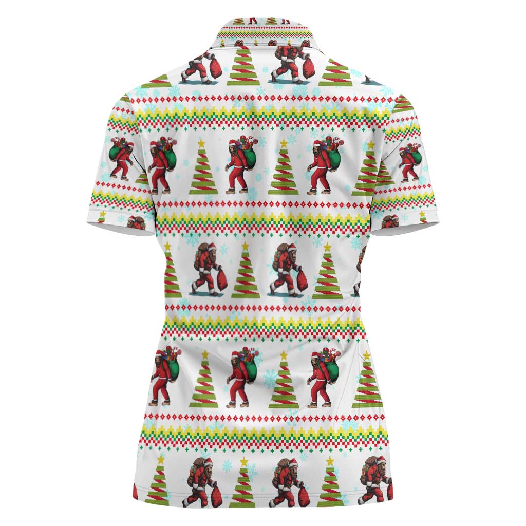 Amazing Bigfoot Christmas Women Polo Shirt Xmas Holiday Patterns - Wonder Print Shop