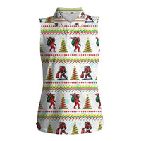 Amazing Bigfoot Christmas Women Sleeveless Polo Shirt Xmas Holiday Patterns - Wonder Print Shop