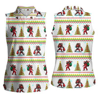 Amazing Bigfoot Christmas Women Sleeveless Polo Shirt Xmas Holiday Patterns - Wonder Print Shop
