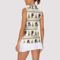 Amazing Bigfoot Christmas Women Sleeveless Polo Shirt Xmas Holiday Patterns - Wonder Print Shop