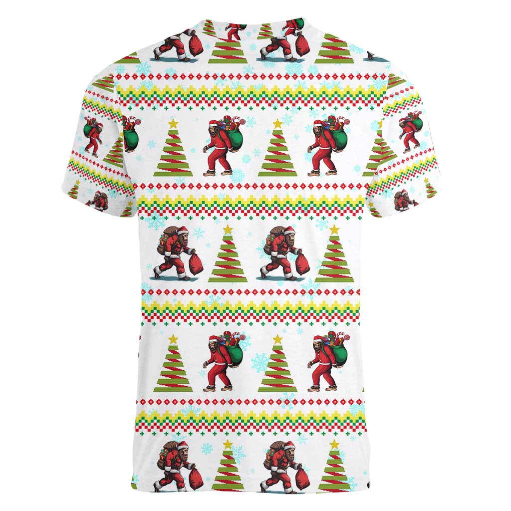 Amazing Bigfoot Christmas Women V-Neck T-Shirt Xmas Holiday Patterns - Wonder Print Shop