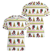 Amazing Bigfoot Christmas Women V-Neck T-Shirt Xmas Holiday Patterns - Wonder Print Shop