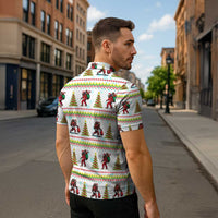 Amazing Bigfoot Christmas Zipper Polo Shirt Xmas Holiday Patterns - Wonder Print Shop