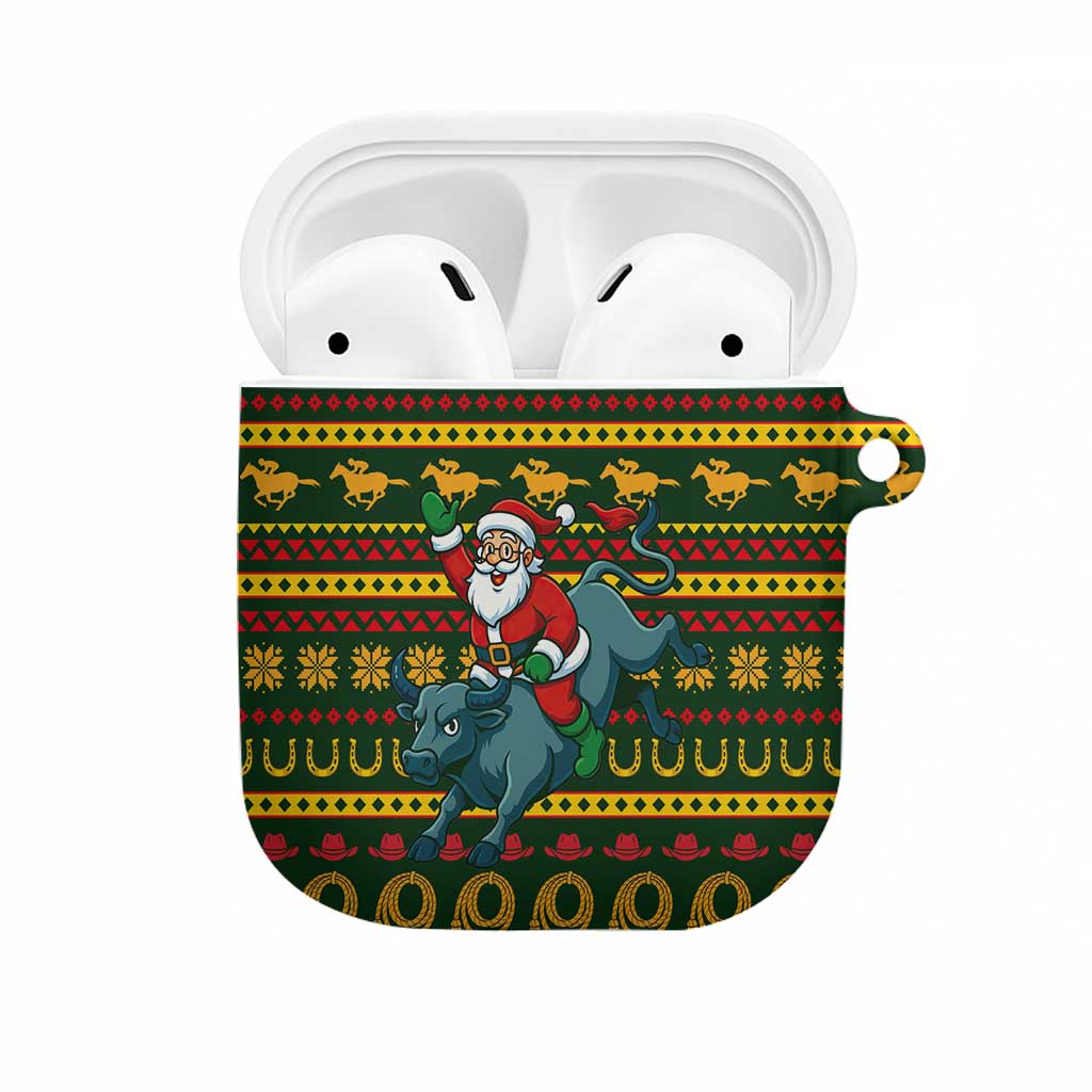 Amazing Cowboy Santa Claus Christmas AirPods Case Xmas Holiday Patterns - Wonder Print Shop