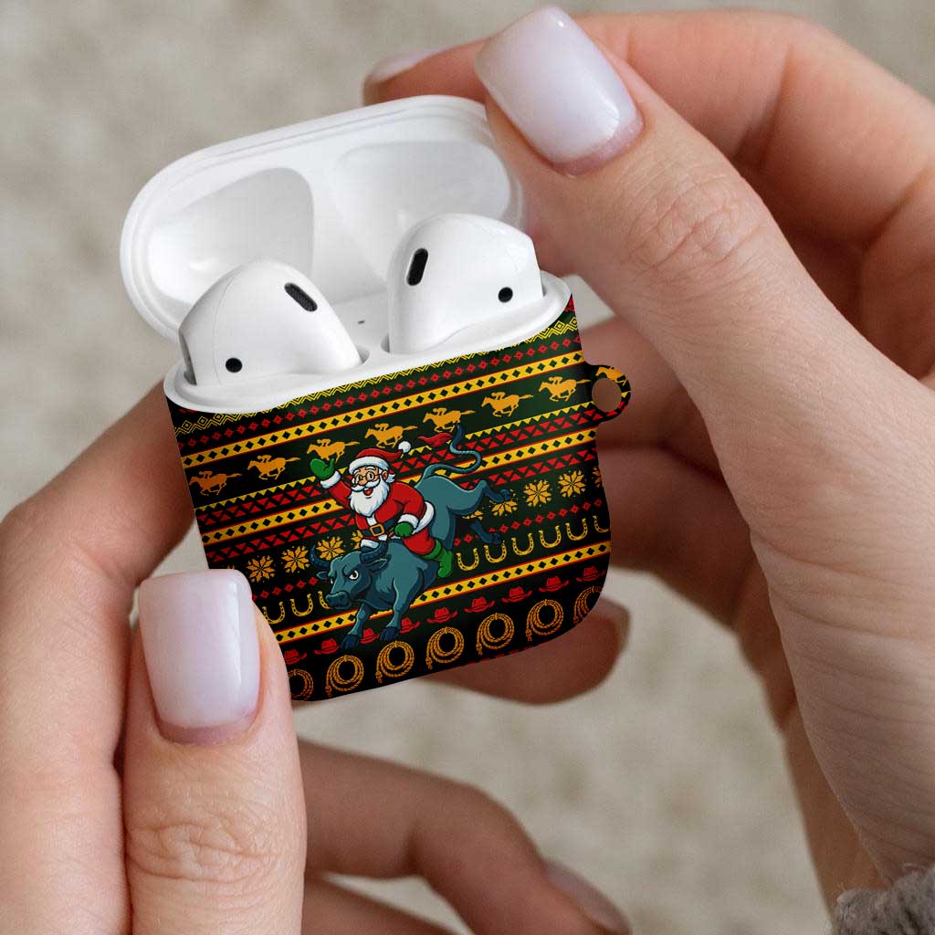 Amazing Cowboy Santa Claus Christmas AirPods Case Xmas Holiday Patterns - Wonder Print Shop