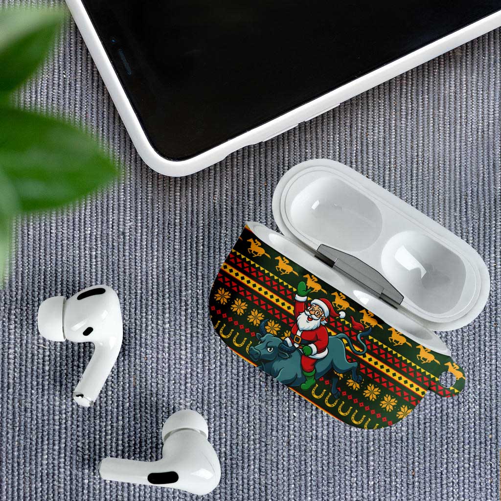 Amazing Cowboy Santa Claus Christmas AirPods Case Xmas Holiday Patterns - Wonder Print Shop