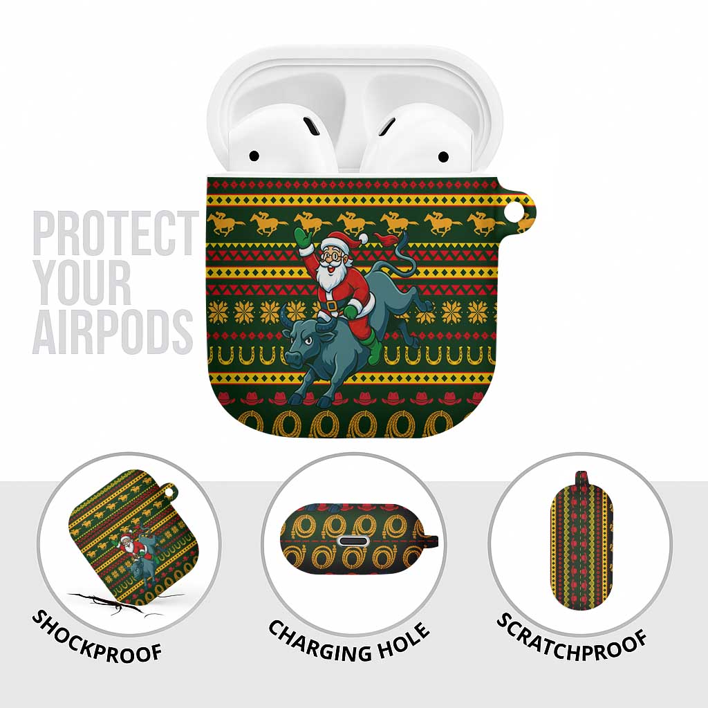 Amazing Cowboy Santa Claus Christmas AirPods Case Xmas Holiday Patterns - Wonder Print Shop