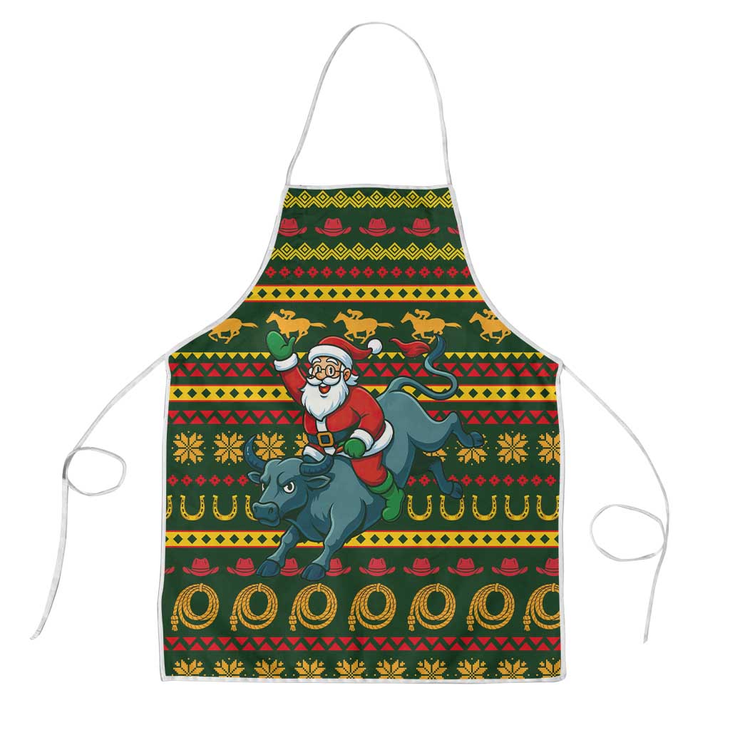 Amazing Cowboy Santa Claus Christmas Apron Xmas Holiday Patterns - Wonder Print Shop