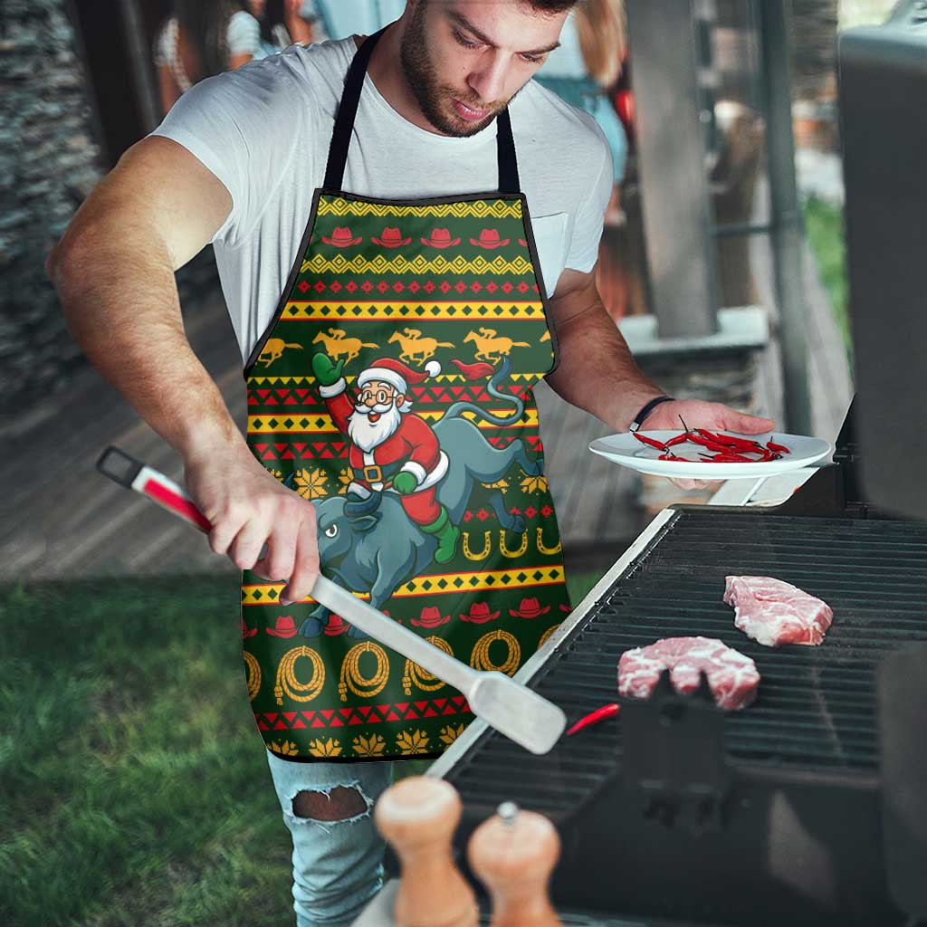 Amazing Cowboy Santa Claus Christmas Apron Xmas Holiday Patterns - Wonder Print Shop