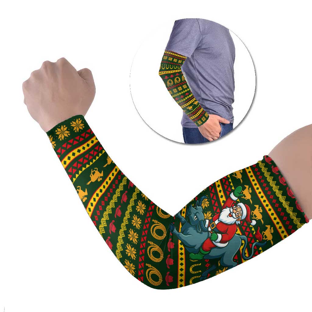 Amazing Cowboy Santa Claus Christmas Arm Sleeves Xmas Holiday Patterns - Wonder Print Shop