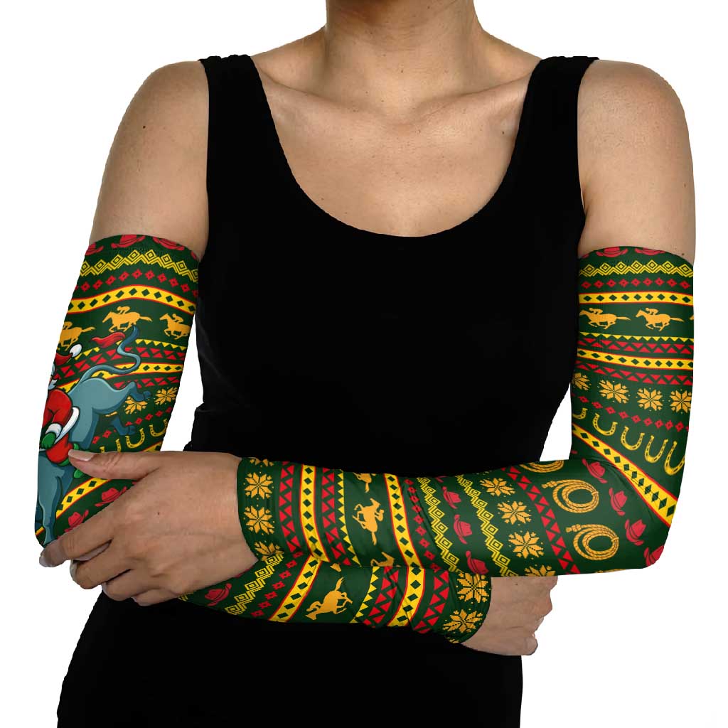 Amazing Cowboy Santa Claus Christmas Arm Sleeves Xmas Holiday Patterns - Wonder Print Shop