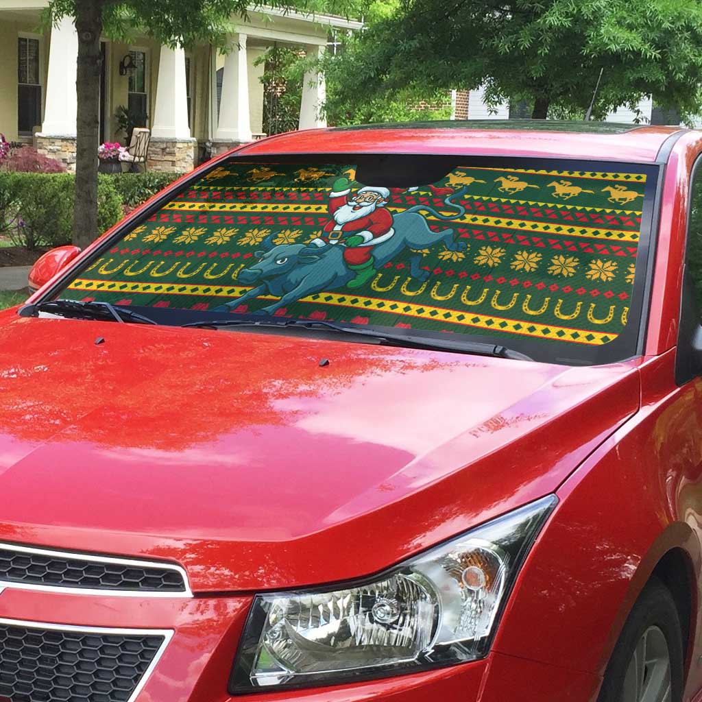 Amazing Cowboy Santa Claus Christmas Auto Sun Shade Xmas Holiday Patterns - Wonder Print Shop