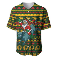 Amazing Cowboy Santa Claus Christmas Baseball Jersey Xmas Holiday Patterns - Wonder Print Shop