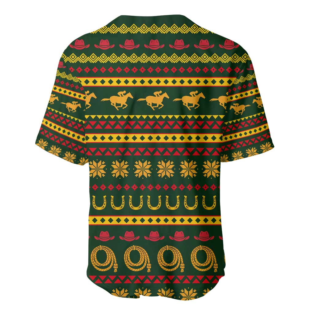 Amazing Cowboy Santa Claus Christmas Baseball Jersey Xmas Holiday Patterns - Wonder Print Shop