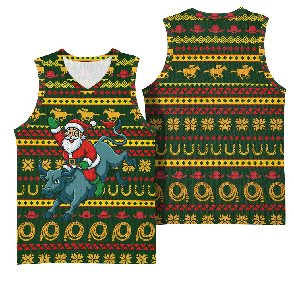 Amazing Cowboy Santa Claus Christmas Basketball Jersey Xmas Holiday Patterns - Wonder Print Shop