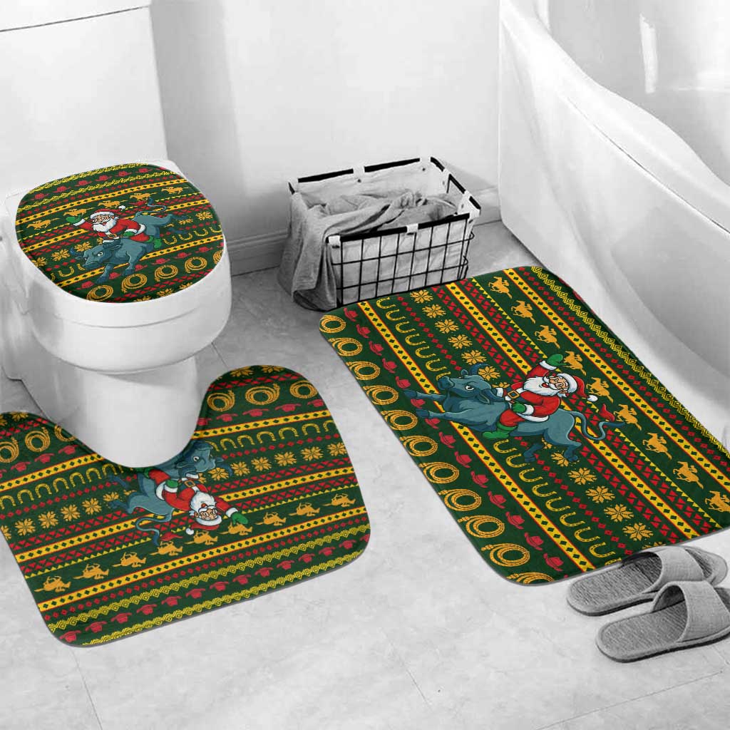 Amazing Cowboy Santa Claus Christmas Bathroom Set Xmas Holiday Patterns - Wonder Print Shop