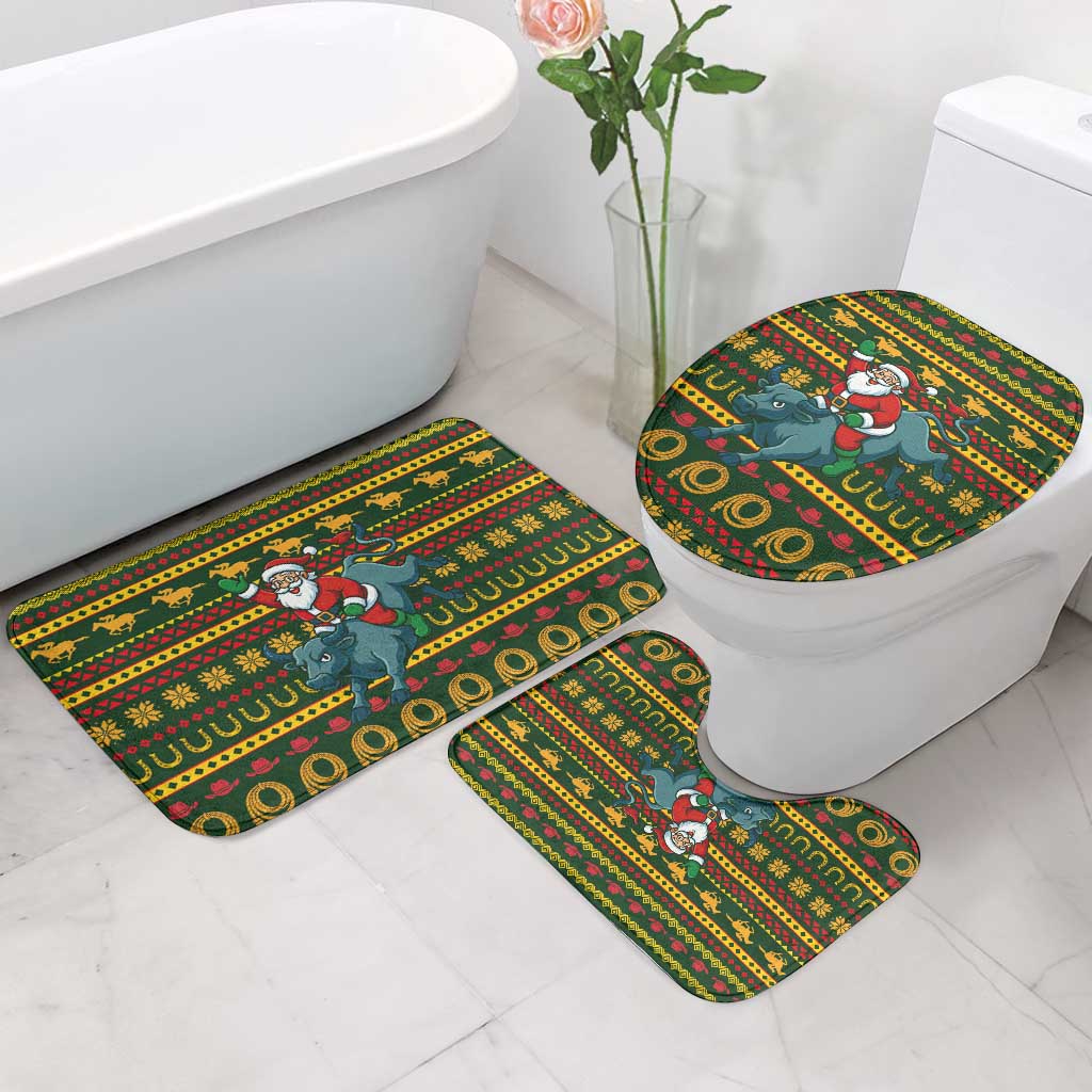 Amazing Cowboy Santa Claus Christmas Bathroom Set Xmas Holiday Patterns - Wonder Print Shop