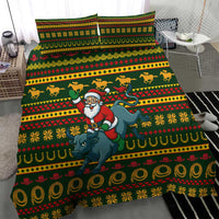 Amazing Cowboy Santa Claus Christmas Bedding Set Xmas Holiday Patterns - Wonder Print Shop