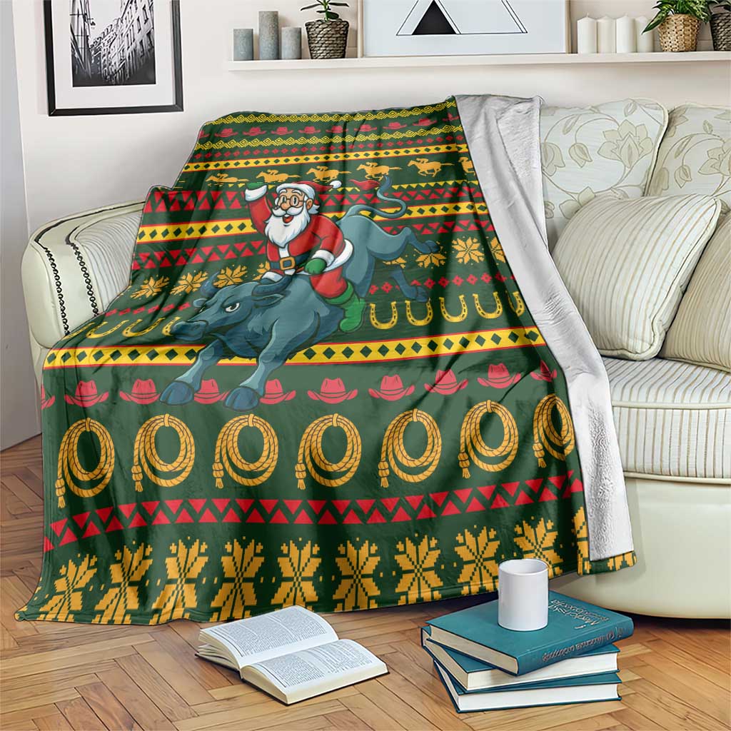 Amazing Cowboy Santa Claus Christmas Blanket Xmas Holiday Patterns - Wonder Print Shop