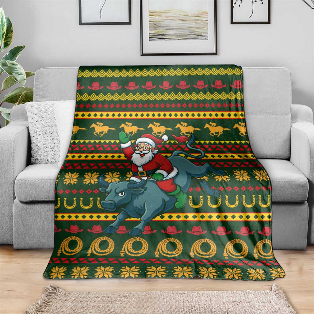 Amazing Cowboy Santa Claus Christmas Blanket Xmas Holiday Patterns - Wonder Print Shop