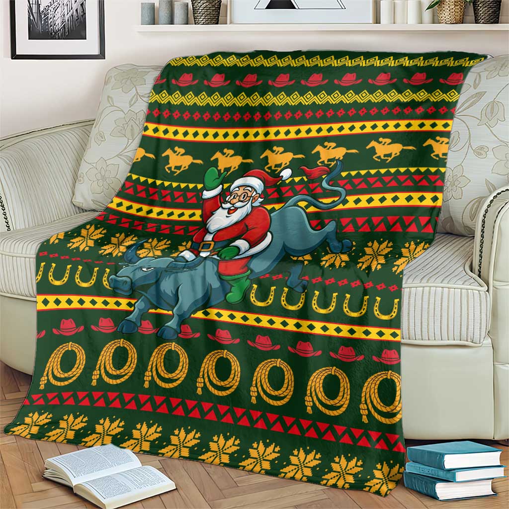 Amazing Cowboy Santa Claus Christmas Blanket Xmas Holiday Patterns - Wonder Print Shop