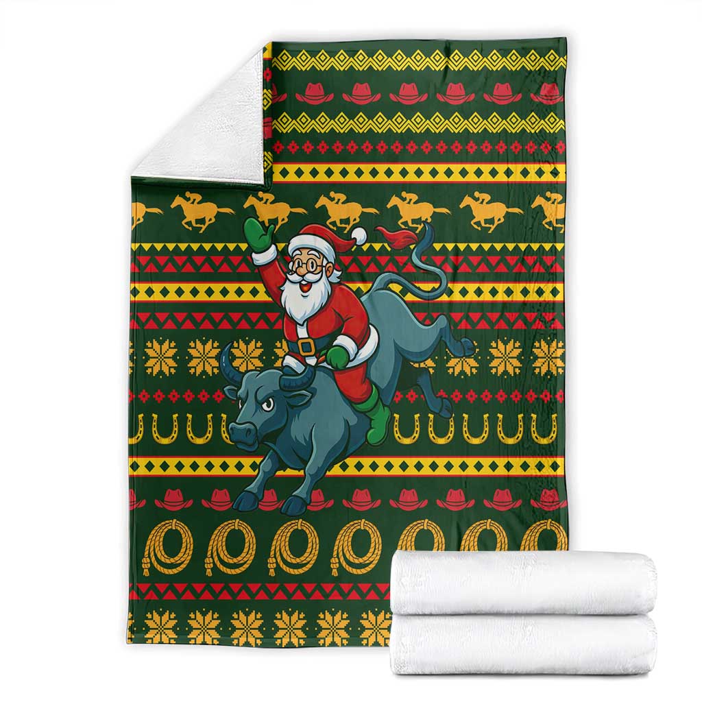 Amazing Cowboy Santa Claus Christmas Blanket Xmas Holiday Patterns - Wonder Print Shop