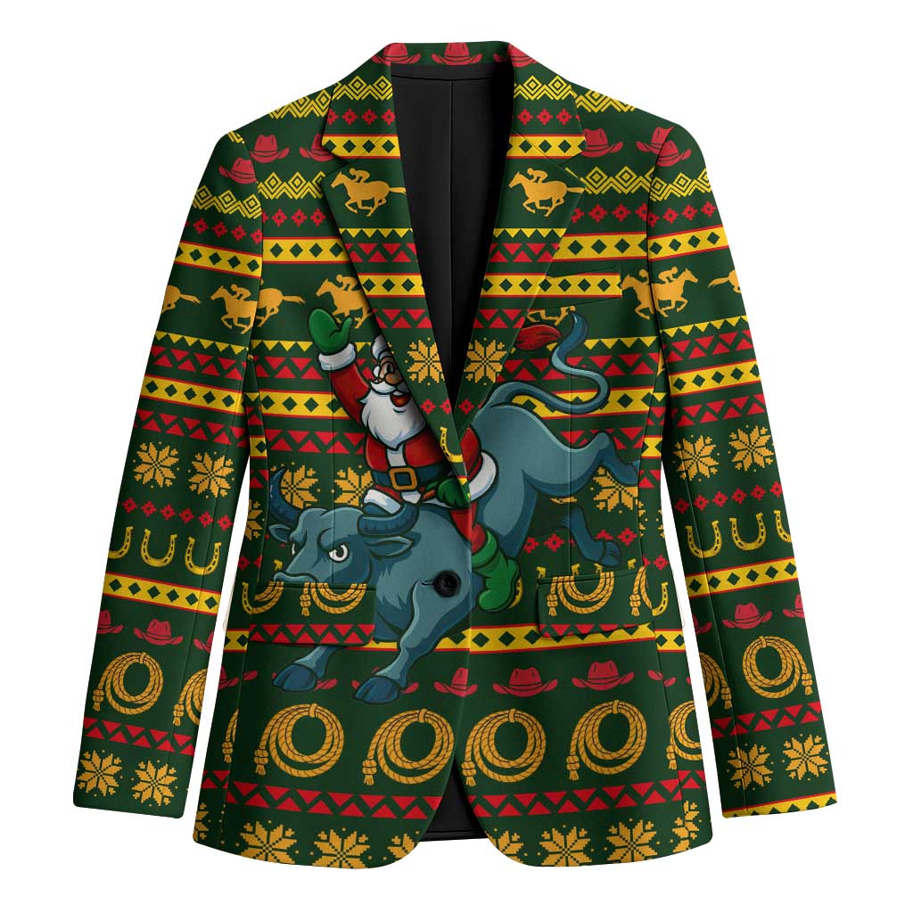 Amazing Cowboy Santa Claus Christmas Blazer Xmas Holiday Patterns - Wonder Print Shop
