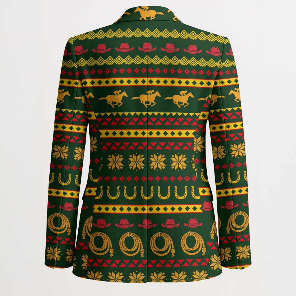 Amazing Cowboy Santa Claus Christmas Blazer Xmas Holiday Patterns - Wonder Print Shop