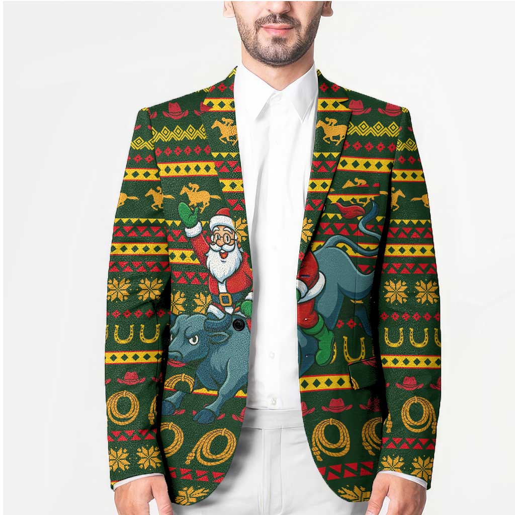 Amazing Cowboy Santa Claus Christmas Blazer Xmas Holiday Patterns - Wonder Print Shop