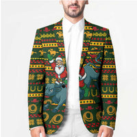 Amazing Cowboy Santa Claus Christmas Blazer Xmas Holiday Patterns - Wonder Print Shop
