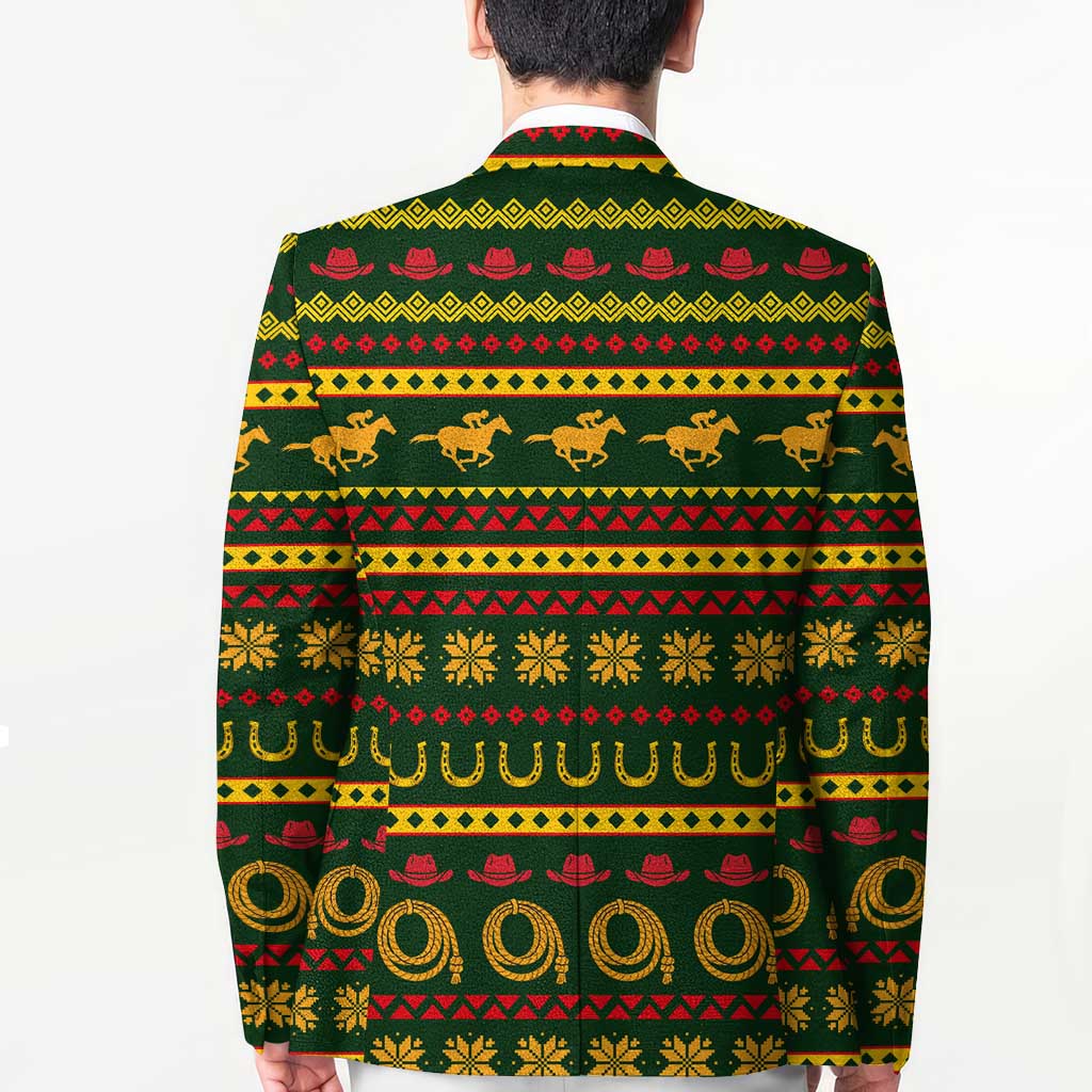 Amazing Cowboy Santa Claus Christmas Blazer Xmas Holiday Patterns - Wonder Print Shop