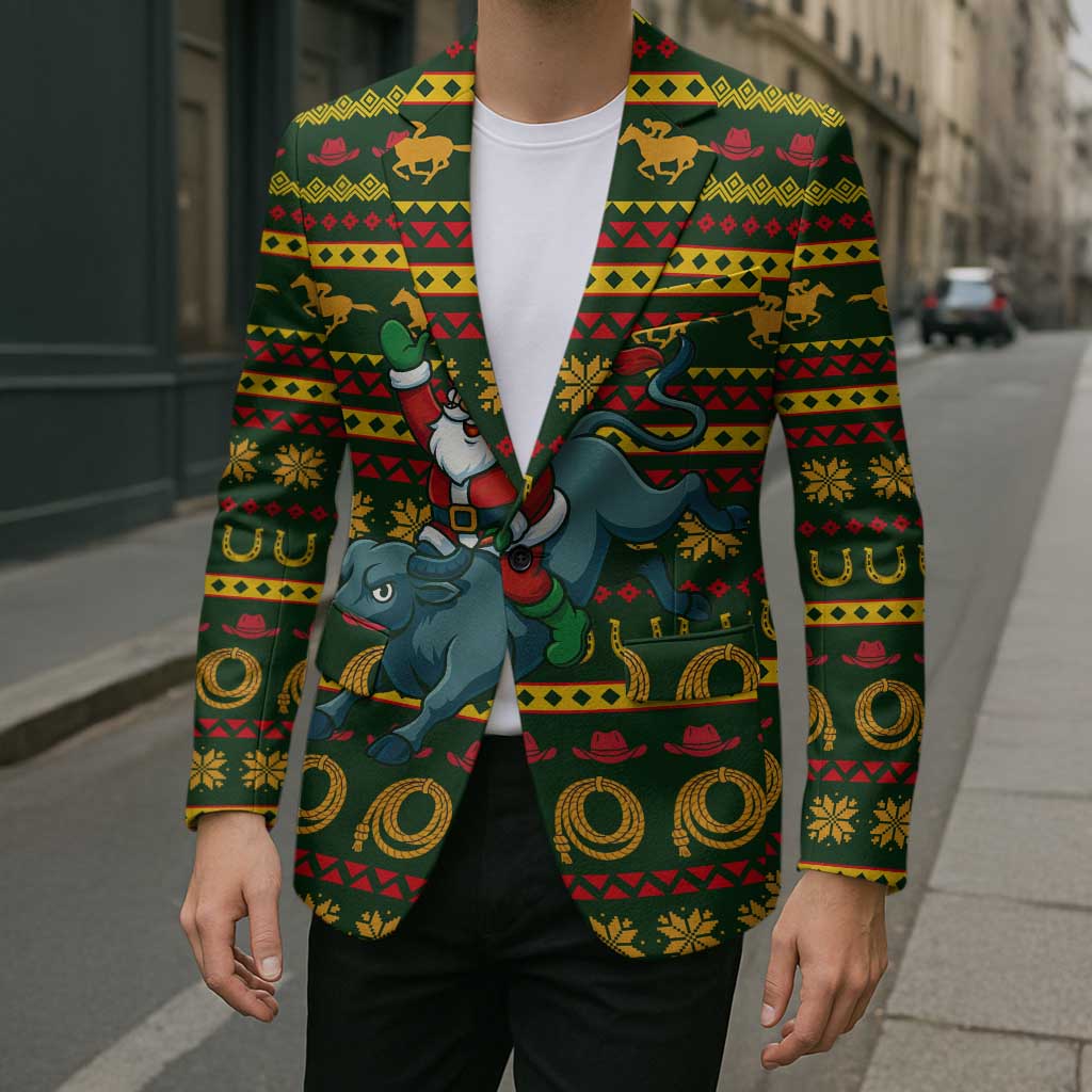 Amazing Cowboy Santa Claus Christmas Blazer Xmas Holiday Patterns - Wonder Print Shop