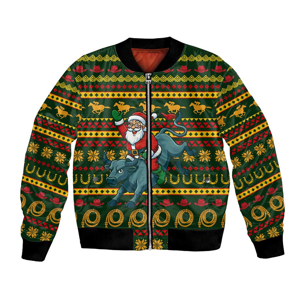 Amazing Cowboy Santa Claus Christmas Bomber Jacket Xmas Holiday Patterns - Wonder Print Shop