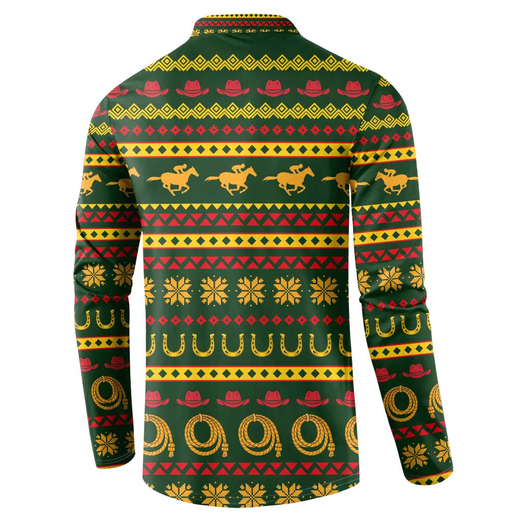 Amazing Cowboy Santa Claus Christmas Button Sweatshirt Xmas Holiday Patterns - Wonder Print Shop