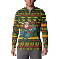 Amazing Cowboy Santa Claus Christmas Button Sweatshirt Xmas Holiday Patterns - Wonder Print Shop