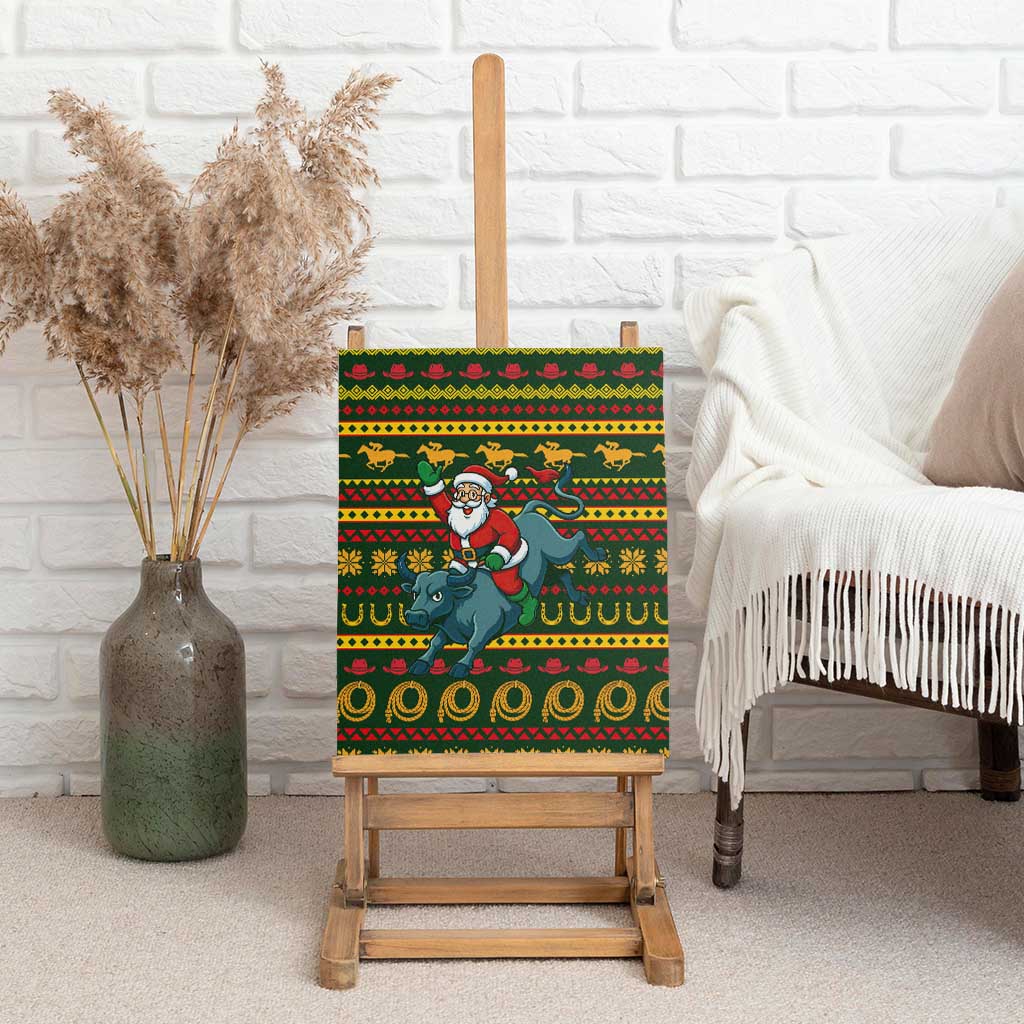 Amazing Cowboy Santa Claus Christmas Canvas Wall Art Xmas Holiday Patterns - Wonder Print Shop