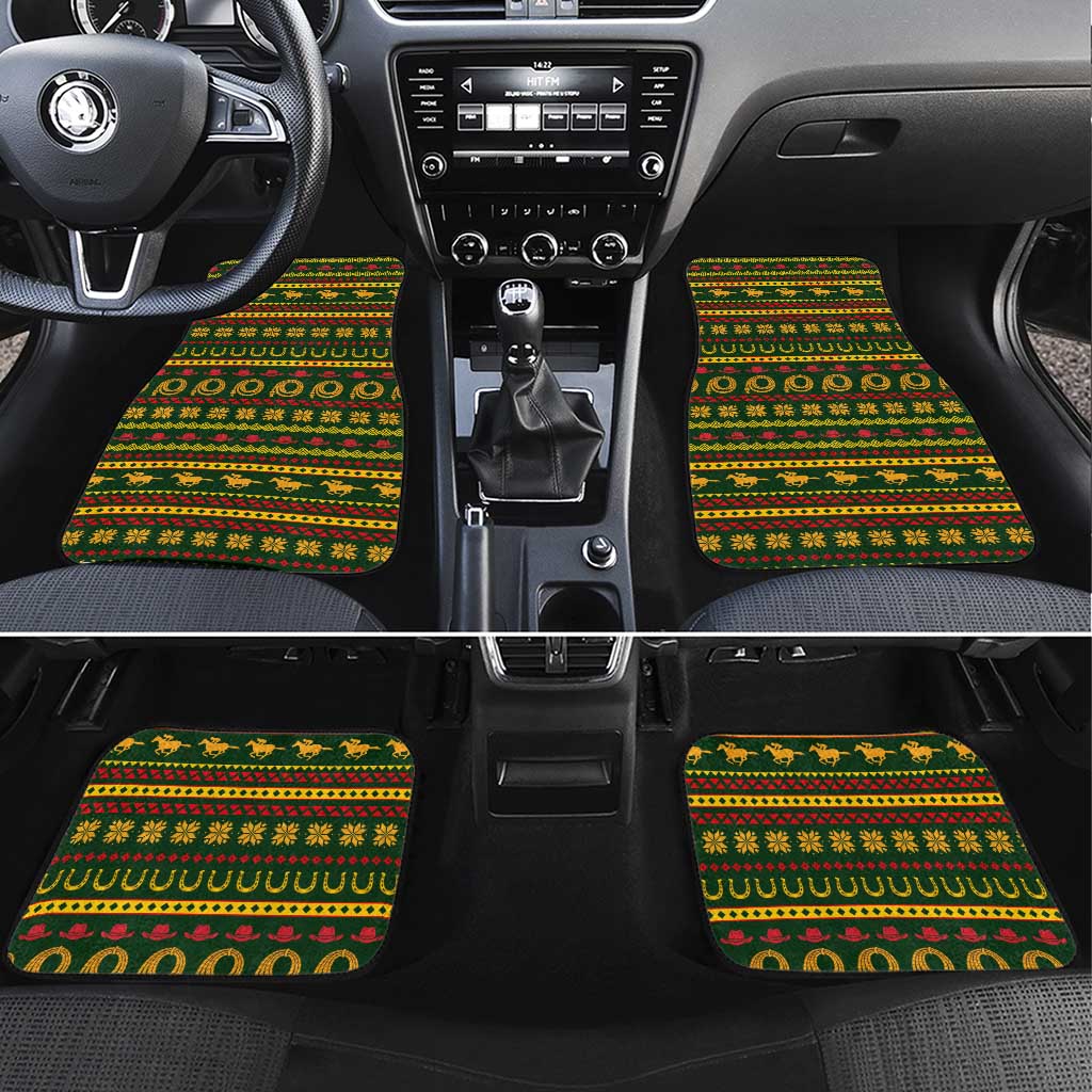 Amazing Cowboy Santa Claus Christmas Car Mats Xmas Holiday Patterns - Wonder Print Shop